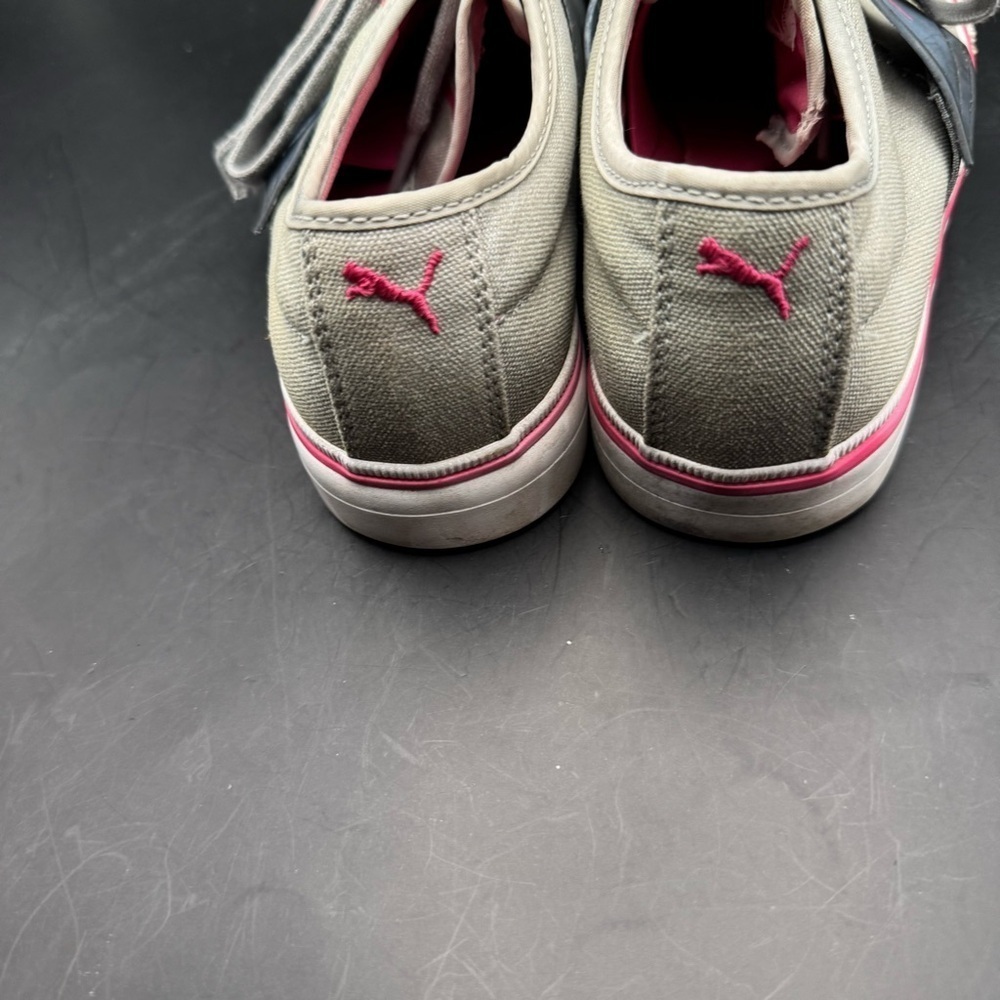 PUMA SPORT LIFESTYLE BLUE GRAY WOMEN'S ATHLETIC SKATE SHOES SIZE 6.5 PINK TRIM - Picture 6 of 12